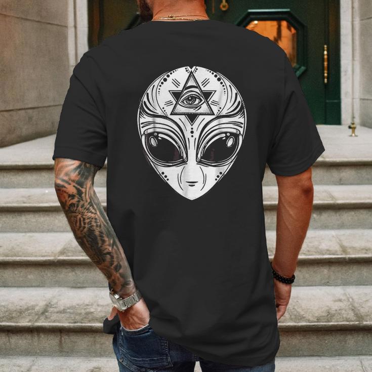 Illuminati Alien Occult Mason All Seeing Eye Mens Back Print T-shirt Gifts for Men