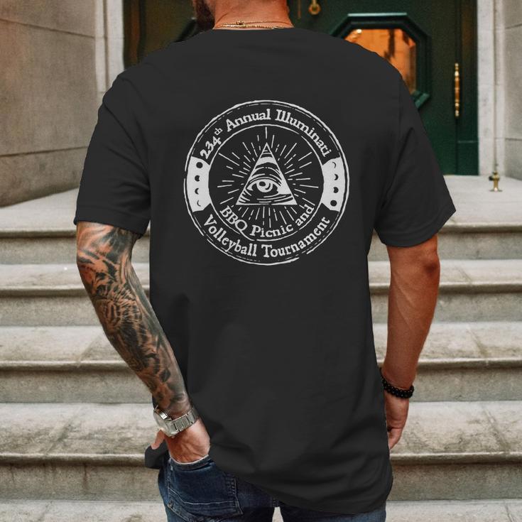 Illuminati Bbq Mens Back Print T-shirt Gifts for Men