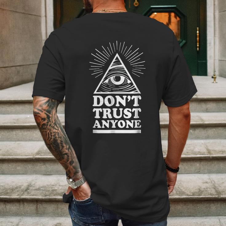 Illuminati Dont Trust Anyone Eye Of Providence Mens Back Print T-shirt Gifts for Men