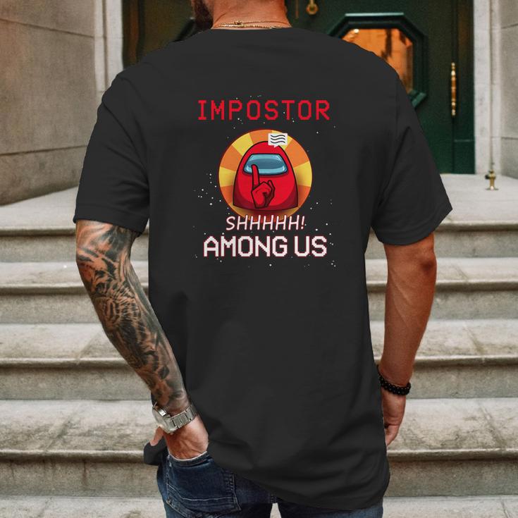 Impostor Among Us Mens Back Print T-shirt Gifts for Men