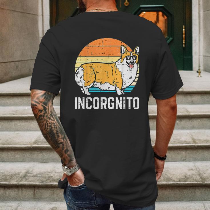 Incorgnito Welsh Corgi Sunset Retro Pet Dog Lover Owner Gift Mens Back Print T-shirt Gifts for Men