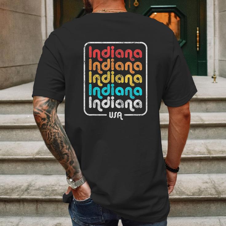 Indiana State Vintage 1970S 1980S Retro Mens Back Print T-shirt Gifts for Men