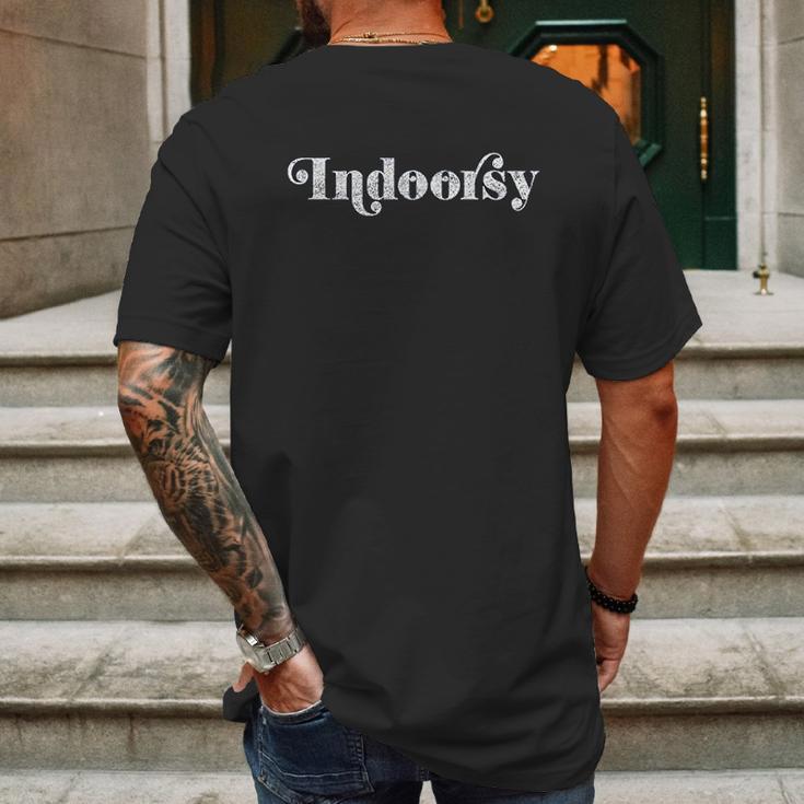 Indoorsy Funny Introvert Social Distancing Mens Back Print T-shirt Gifts for Men