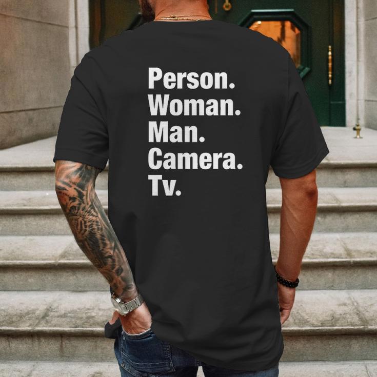 Iron Person Woman Man Camera Mens Back Print T-shirt Gifts for Men