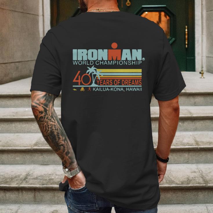 Ironman World Championship 40 Years Of Dreams Kailua-Kona Hawaii Mens Back Print T-shirt Gifts for Men