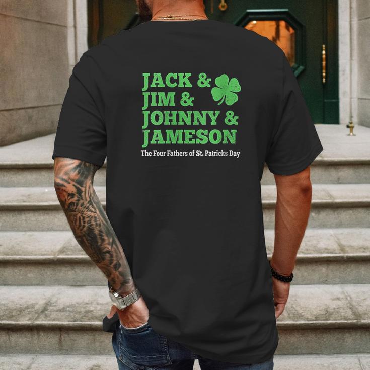 Jack Jim Johnny Jameson Four Fathers Of St Patricks Mens Back Print T-shirt Gifts for Men