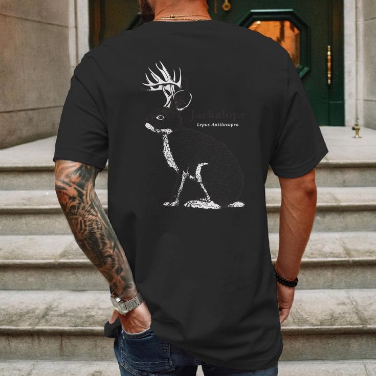 Jackalope Folklore Cryptozoology Jackrabbit Mens Back Print T-shirt Gifts for Men