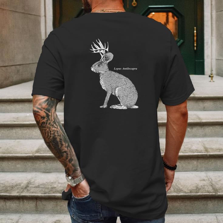 Jackalope Funny Rabbit Mens Back Print T-shirt Gifts for Men