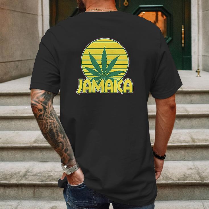 Mens Jamaica Marijuana Mens Back Print T-shirt Gifts for Men