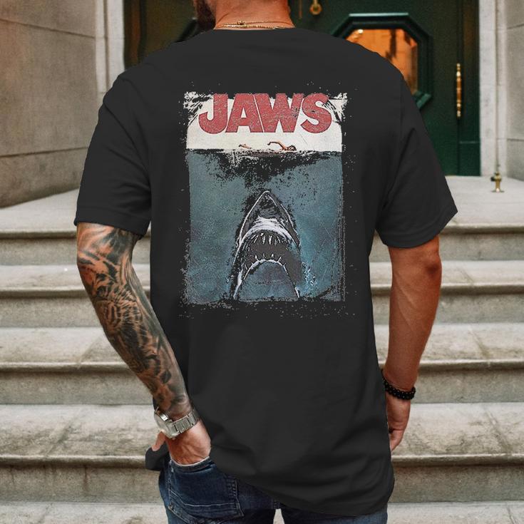 Jaws Shark Original Movie Poster Youth Mens Back Print T-shirt Gifts for Men