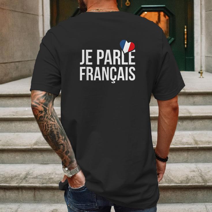 Je Parle Francais Francais French Mens Back Print T-shirt Gifts for Men