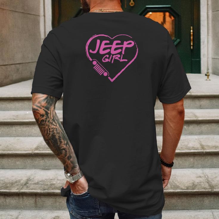 Jeep Girl - Pink Heart Lovely T-Shirt Mens Back Print T-shirt Gifts for Men