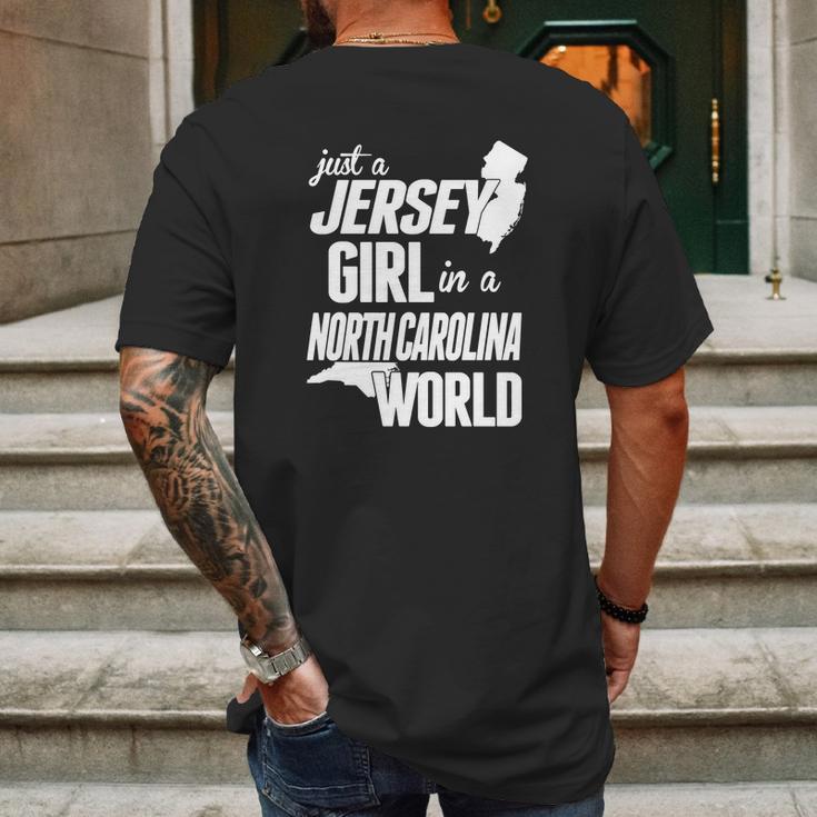 Jersey Girl In A North Carolina World Tshirt Mens Back Print T-shirt Gifts for Men