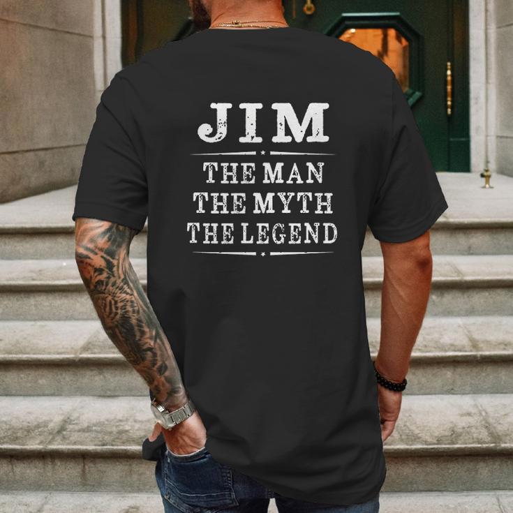 Jim The Man The Myth The Legend Mens Back Print T-shirt Gifts for Men