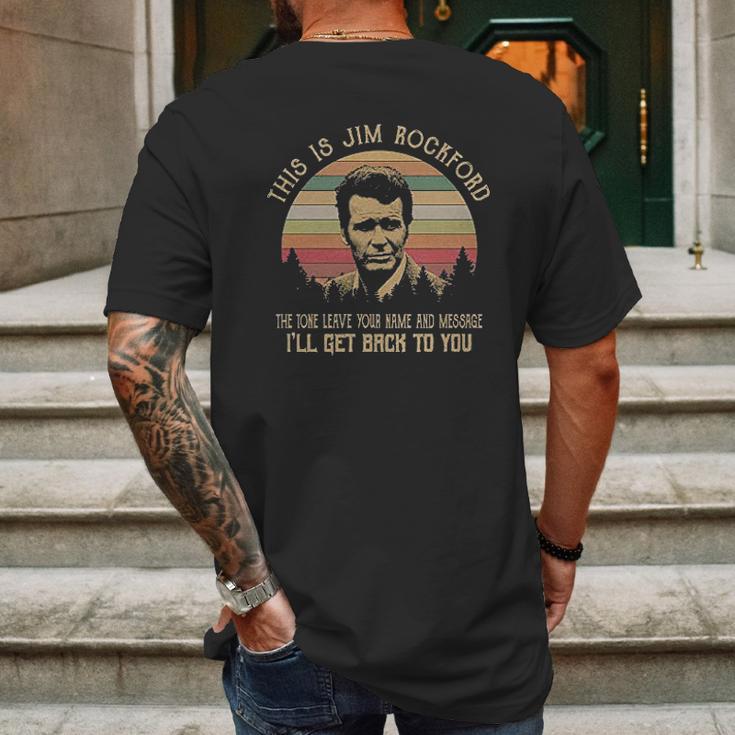 This Is Jim Rockford The Tone Leave Your Name And Message Mens Back Print T-shirt Gifts for Men