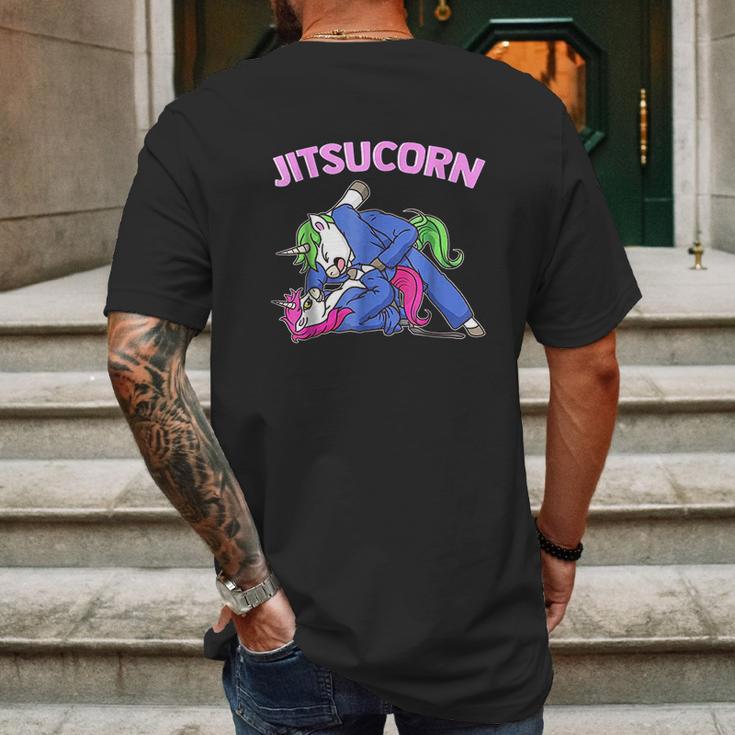 Jitsucorn Unicorn Brazilian Jiu Jitsu Bjj Mens Back Print T-shirt Gifts for Men