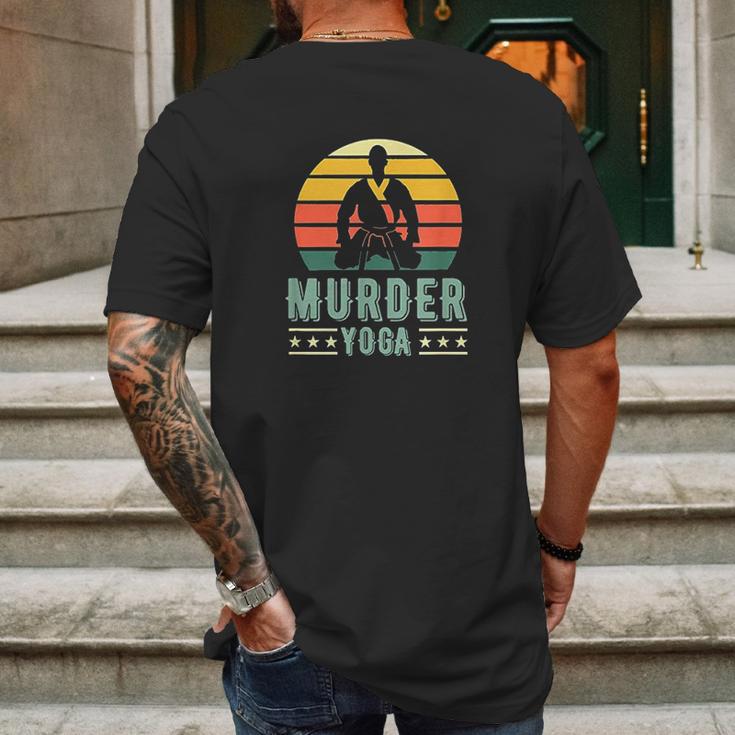 Jiu Jitsu Murder Yoga Vintage Sunset Funny Brazilian Gift Mens Back Print T-shirt Gifts for Men