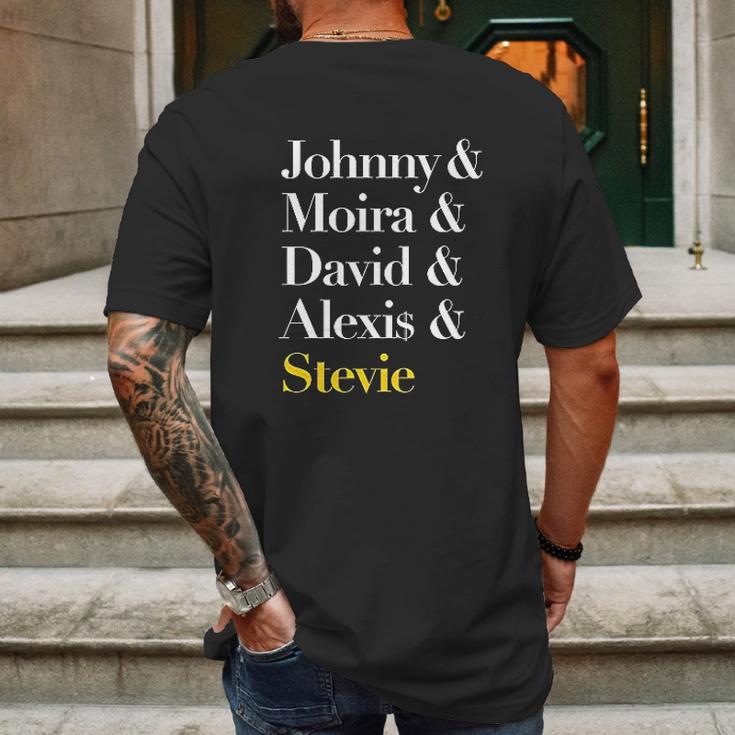 Johnny And Moira And David And Alexis And Stevie Mens Back Print T-shirt Gifts for Men