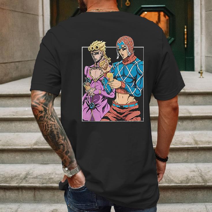 Jojos Bizarre Adventure Enjoying Ice Cream Mens Back Print T-shirt Gifts for Men