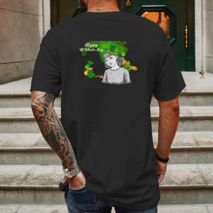 Junji Ito Manga Character Tomie Happy St Patricks Day Art Mens Back Print T-shirt Gifts for Men