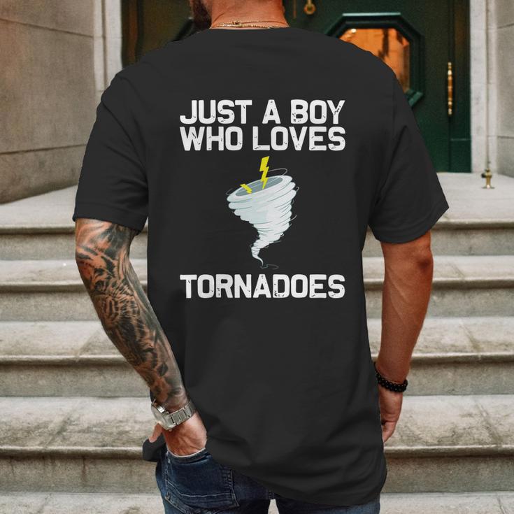 Just A Boy Who Loves Tornadoes Tornado Meteorologist Mens Back Print T-shirt Gifts for Men