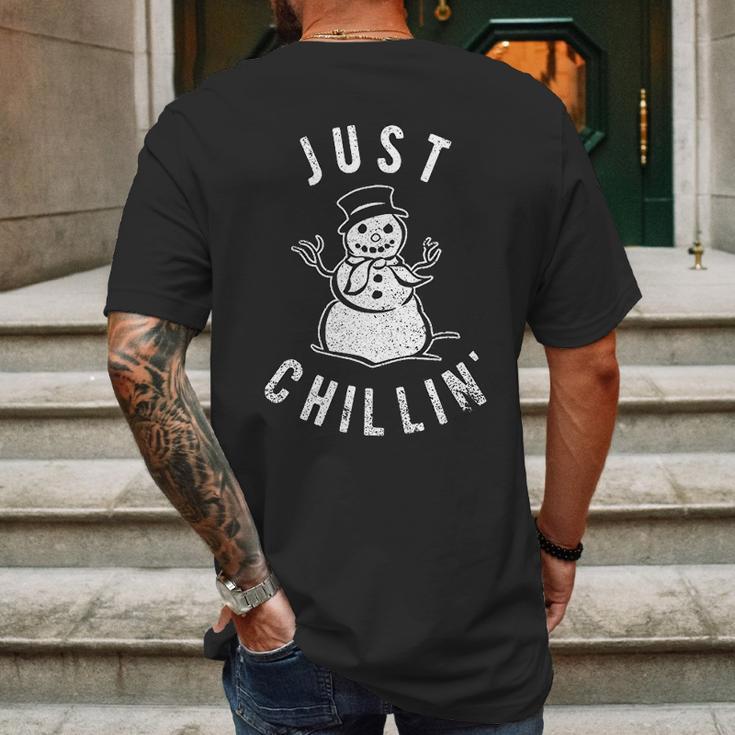 Just Chillin Snowman Hilarious Saying Funny Mens Back Print T-shirt Gifts for Men