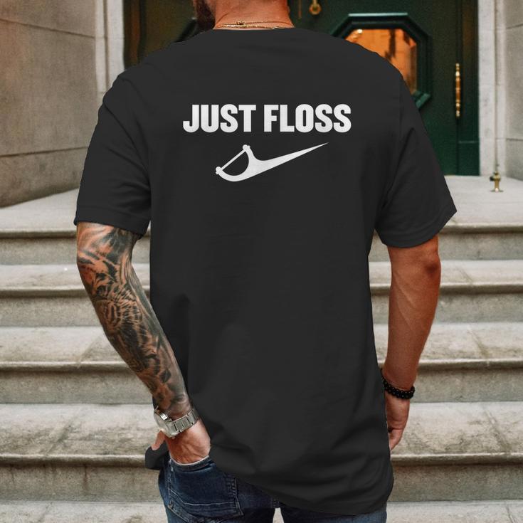 Just Floss Dental Hygienist Or Dental Office Graphic Design Printed Casual Daily Basic Mens Back Print T-shirt Gifts for Men