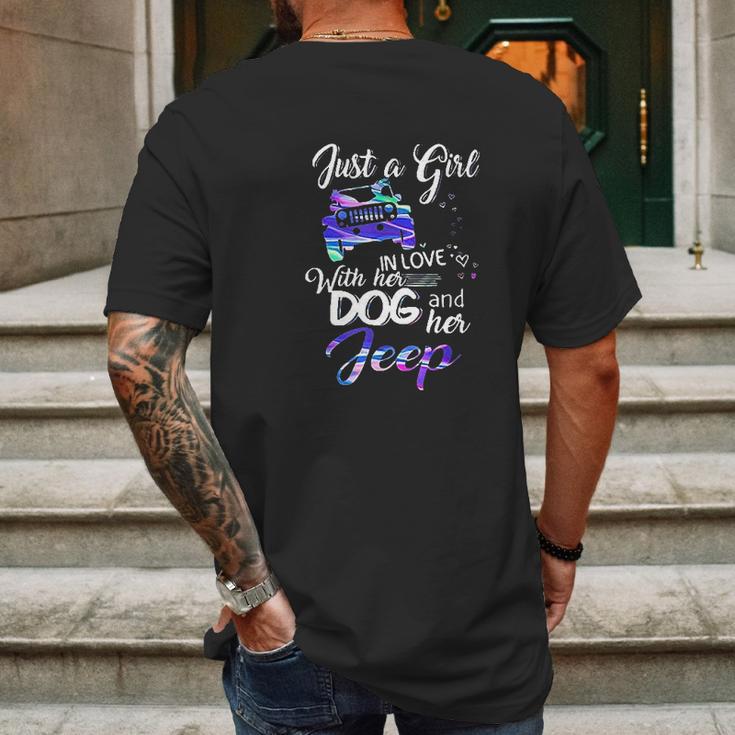 Just A Girl In Love With Her Dog And Her Heart For Jeep Mens Back Print T-shirt Gifts for Men