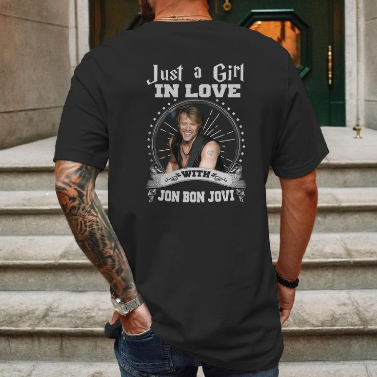 Just A Girl In Love With Jon Bon Jovi Mens Back Print T-shirt Gifts for Men