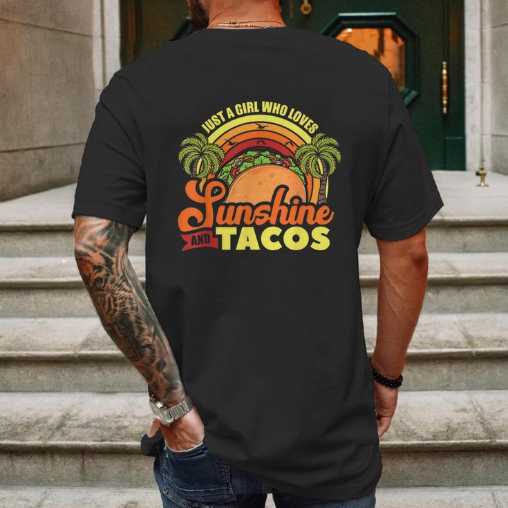 Just A Girl Who Loves Sunshine And Tacos Fast Food Junk Gift Graphic Design Printed Casual Daily Basic Mens Back Print T-shirt Gifts for Men