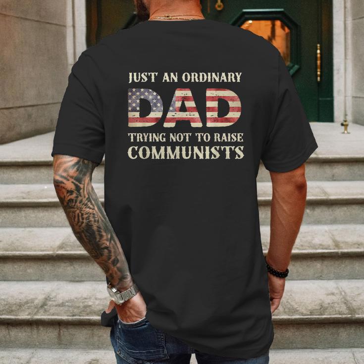 Just An Ordinary Dad Trying Not To Raise Communist Skull Dad Graphic Design Printed Casual Daily Basic Mens Back Print T-shirt Gifts for Men