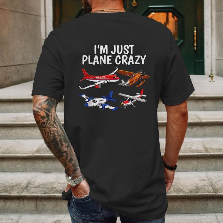 Im Just Plane Crazy Aviation Gifts For Aircraft Pilots Mens Back Print T-shirt Gifts for Men