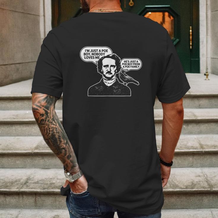 Im Just A Poe Boy Edgar Allan Poe Raven Mens Back Print T-shirt Gifts for Men