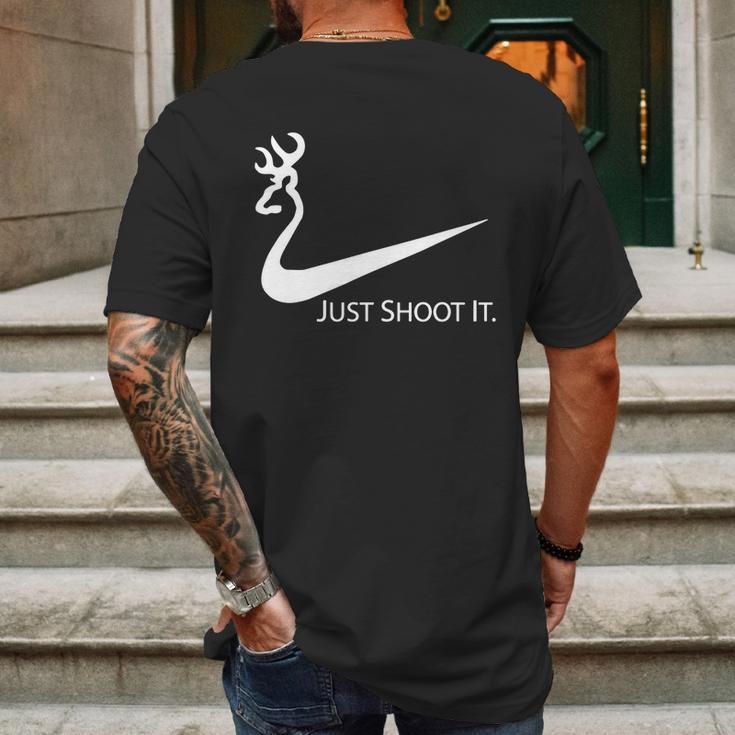 Just Shoot It Deer Hunting Buck SeasonShirt Mens Back Print T-shirt Gifts for Men