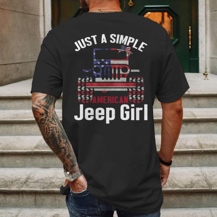 Just A Simple Jeep Girl American Flag 4Th Of JulyMens Back Print T-shirt Gifts for Men