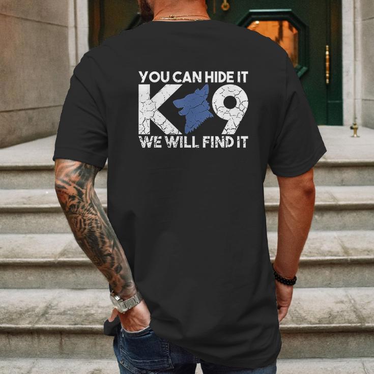 K9 Unit Thin Blue Line K9 Police Tribute Mens Back Print T-shirt Gifts for Men