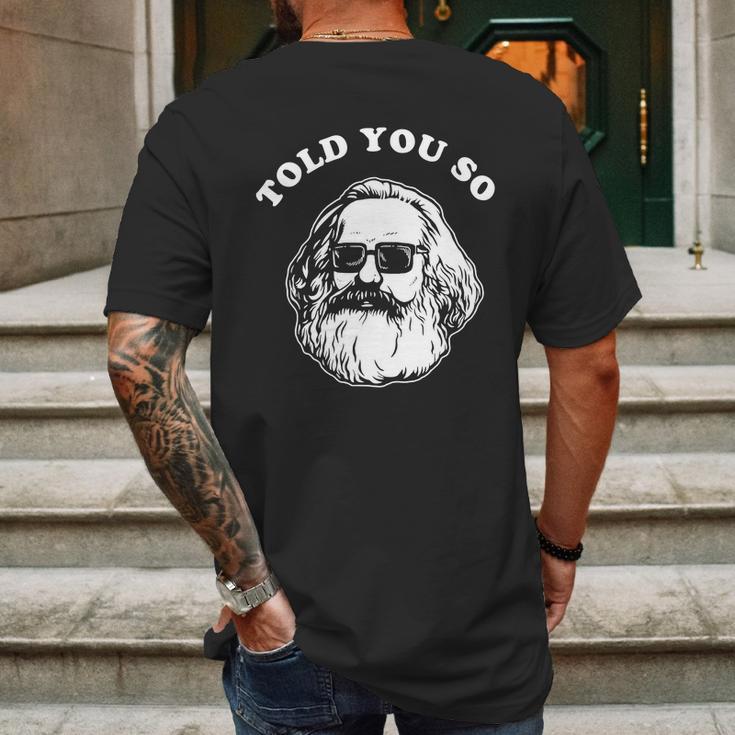 Karl Marx Told You So Mens Back Print T-shirt Gifts for Men