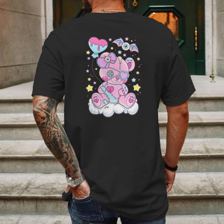 Kawaii Pastel Goth Cute Creepy Bear Mens Back Print T-shirt Gifts for Men