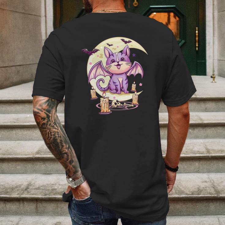 Kawaii Pastel Goth Cute Creepy Cat Vaporwave Menhera Nu Goth Mens Back Print T-shirt Gifts for Men