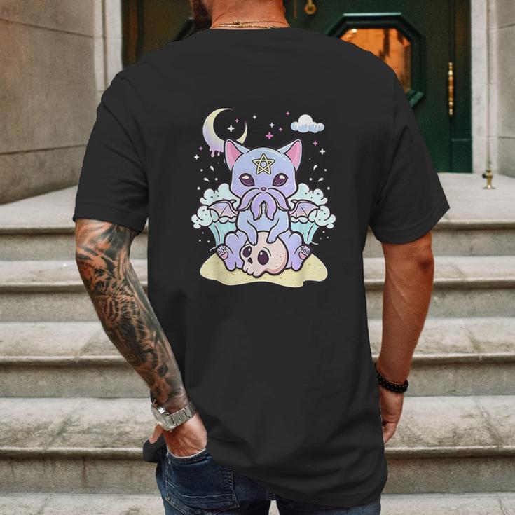 Kawaii Pastel Goth Cute Creepy Creature Skull Mens Back Print T-shirt Gifts for Men