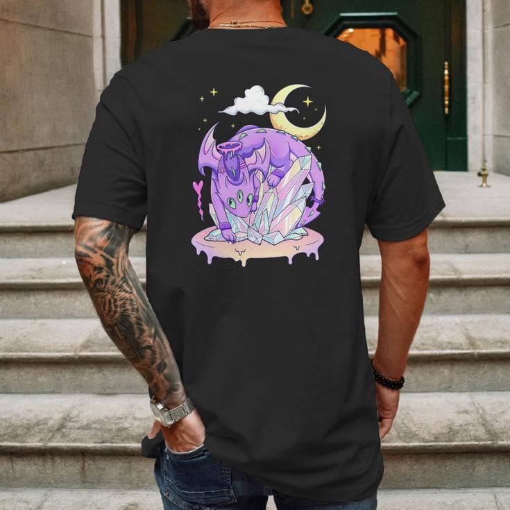 Kawaii Pastel Goth Cute Creepy Crystal Dragon Mens Back Print T-shirt Gifts for Men