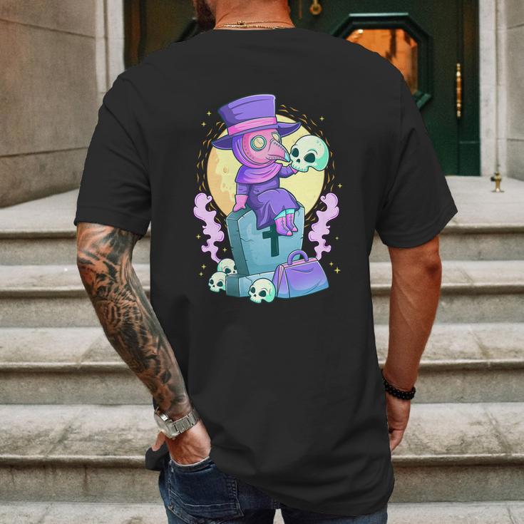 Kawaii Pastel Goth Cute Creepy Plague Doctor Skull Mens Back Print T-shirt Gifts for Men