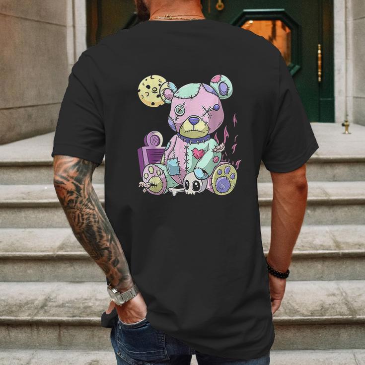 Kawaii Pink Pastel Goth Cute Creepy Teddy Bear Mens Back Print T-shirt Gifts for Men