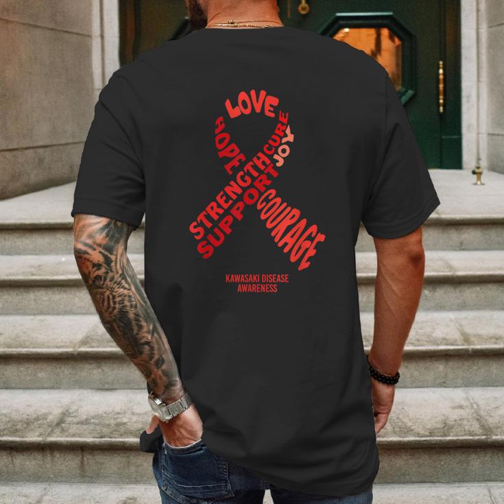 Kawasaki Disease Awareness Ribbon With Words Graphic Design Printed Casual Daily Basic Mens Back Print T-shirt Gifts for Men