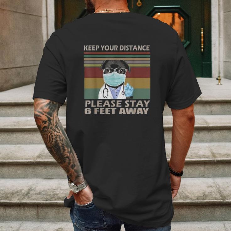 Keep Your Distance Please Stay 6 Feet Away Social Distancing Mens Back Print T-shirt Gifts for Men