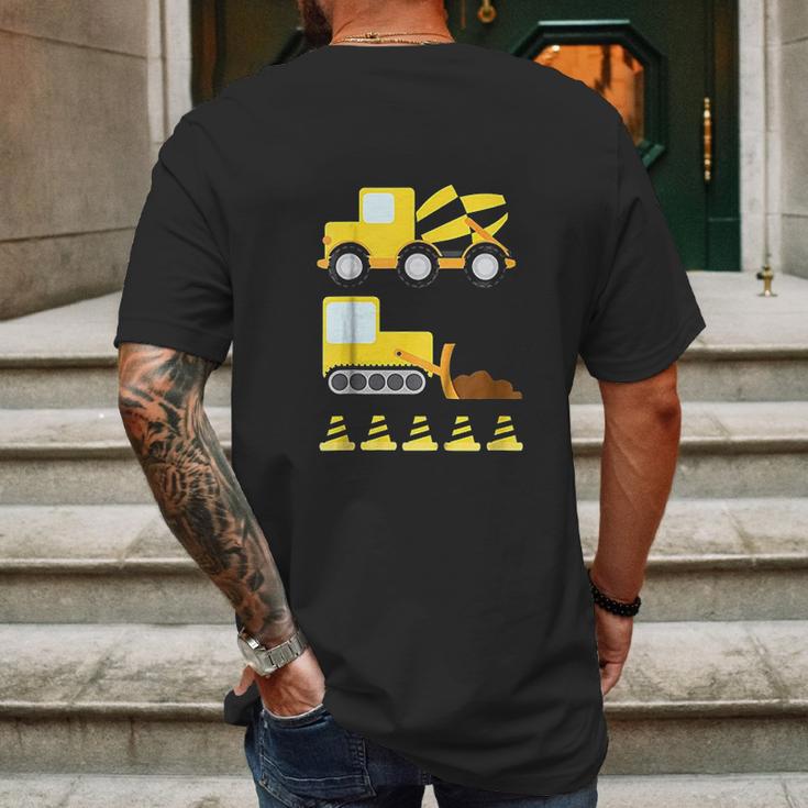 Kids Boys Construction Diggers And Trucks Mens Back Print T-shirt Gifts for Men