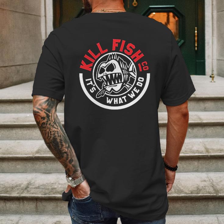 Kill Fish Circle Logo Theme Mens Back Print T-shirt Gifts for Men