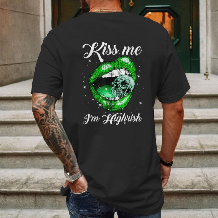 Kiss Me Im Highrish Cannabis Lips Weed Love Lips Cannabis Graphic Design Printed Casual Daily Basic Mens Back Print T-shirt Gifts for Men