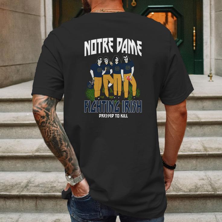 Kiss Notre Dame Fighting Irish Mens Back Print T-shirt Gifts for Men