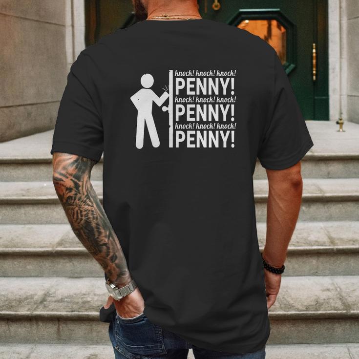 Knock Knock Knock Penny Mens Back Print T-shirt Gifts for Men